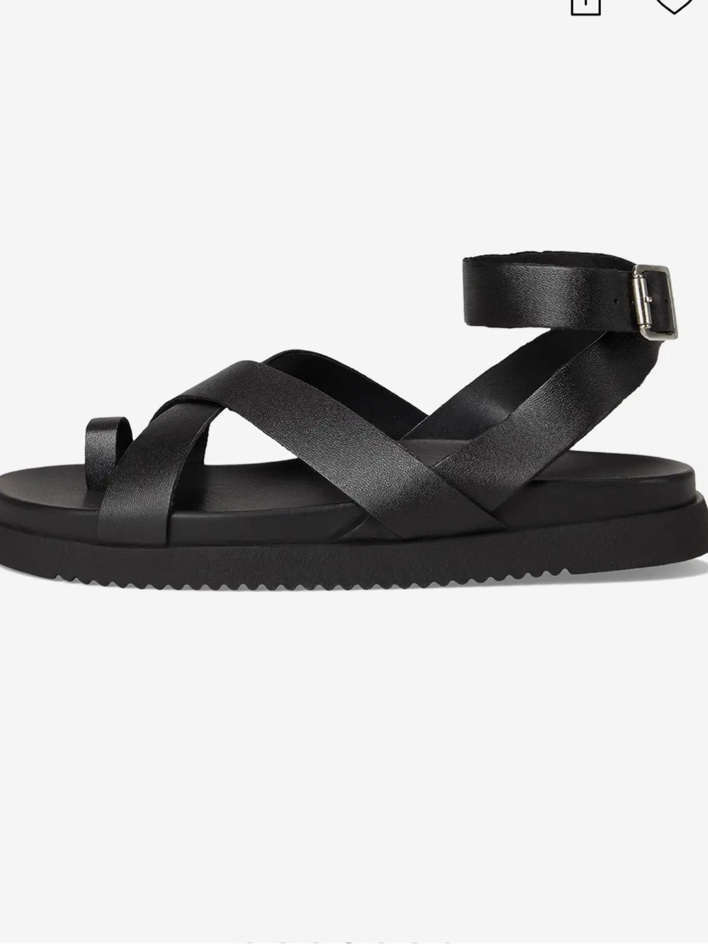 Women’s Black Strappy Ankle-Sandal - Picture 3 of 4